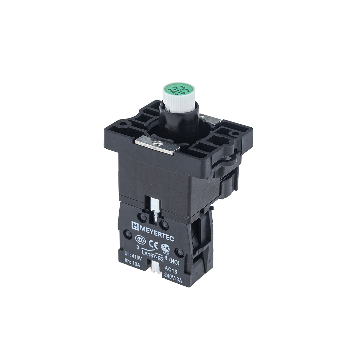 MTB2-EW633 MEYERTEC Основание с модулем подсветки, 1NO блок-контакт, зеленый, 220V AC/DC, пластик 1 MTB2-EW633