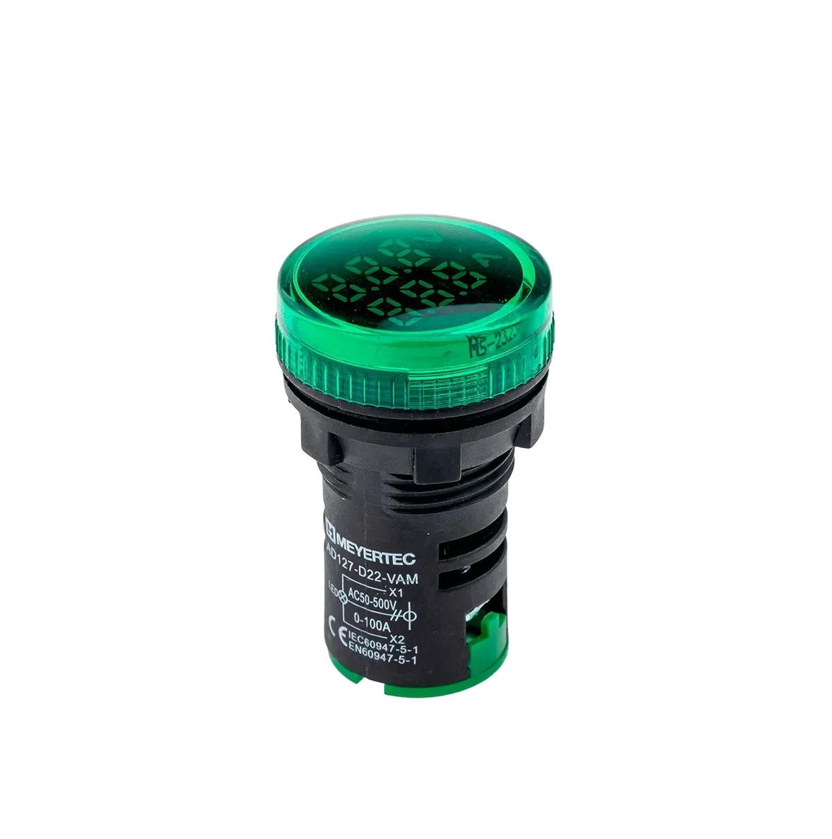 MT22-VAM3 MEYERTEC Индикатор тока и напряжения, 50-500V , 0-100A, зеленый, пластик 1 MT22-VAM3