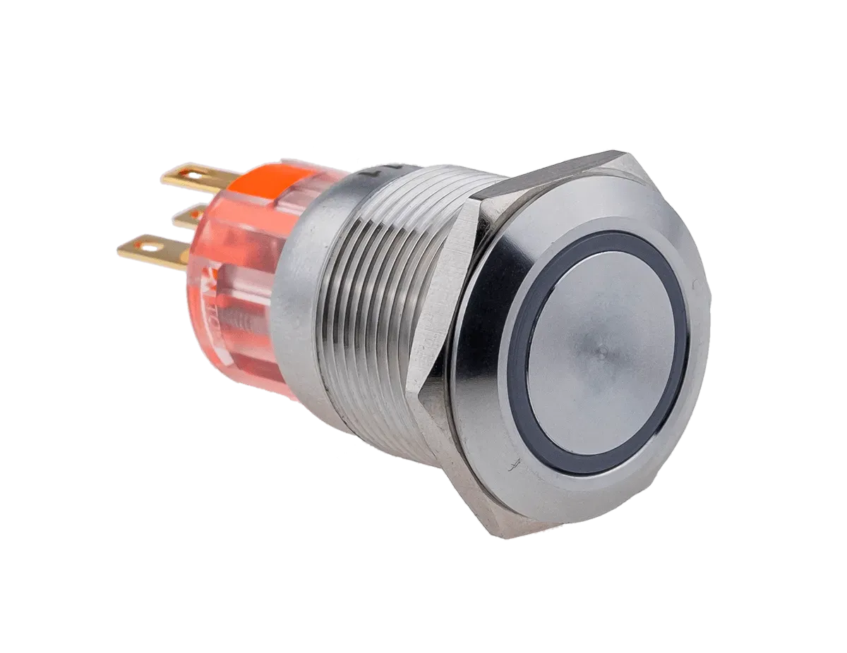 MT67-F220W11 MEYERTEC Кнопка с подсветкой белая, с фиксацией, 220В AC, IP67 1 MT67-F220W11