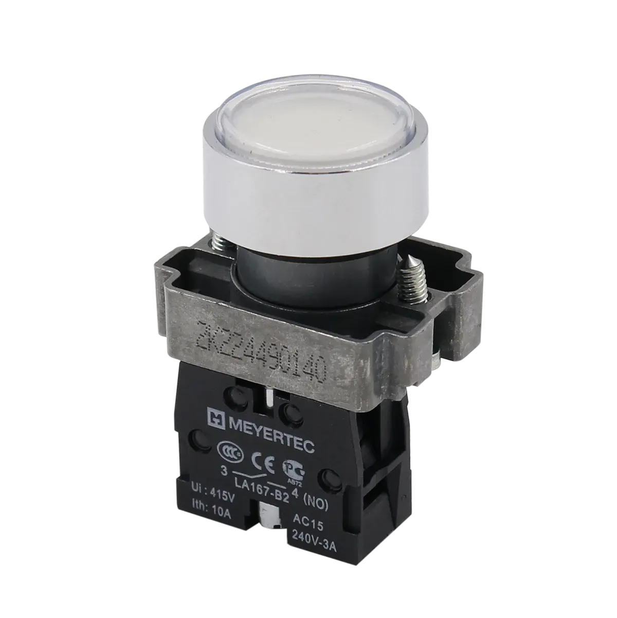 MTB2-BAF11 MEYERTEC Кнопка плоская белая, 1NO, IP67, металл 1 MTB2-BAF11