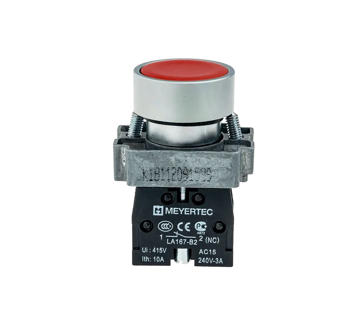 MTB2-BAZ124 MEYERTEC Кнопка плоская, красная, 1NC, металл 2 MTB2-BAZ124 MEYERTEC Кнопка плоская, красная, 1NC, металл — изображение 2