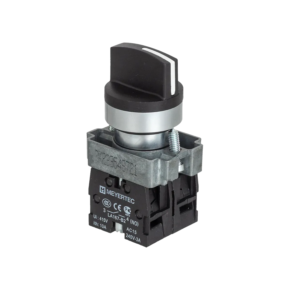 MTB2-BDF33 MEYERTEC Переключатель на 3 положения с фиксацией, короткая ручка, 2NO, IP67, металл 1 MTB2-BDF33