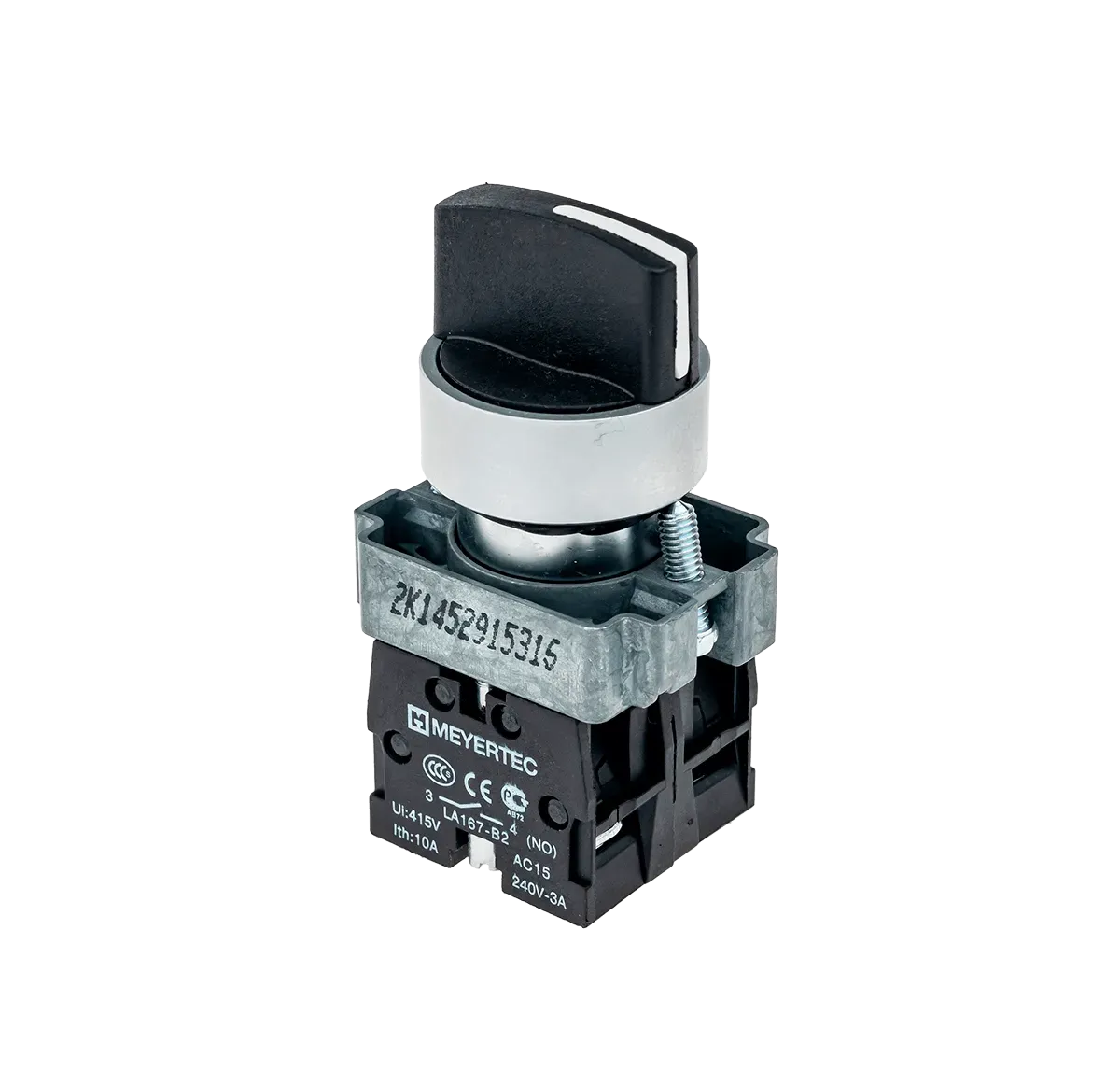 MTB2-BDZ133 MEYERTEC Переключатель, короткая ручка, черный, 3 полож. 2NO, фикс., металл 1 MTB2-BDZ133