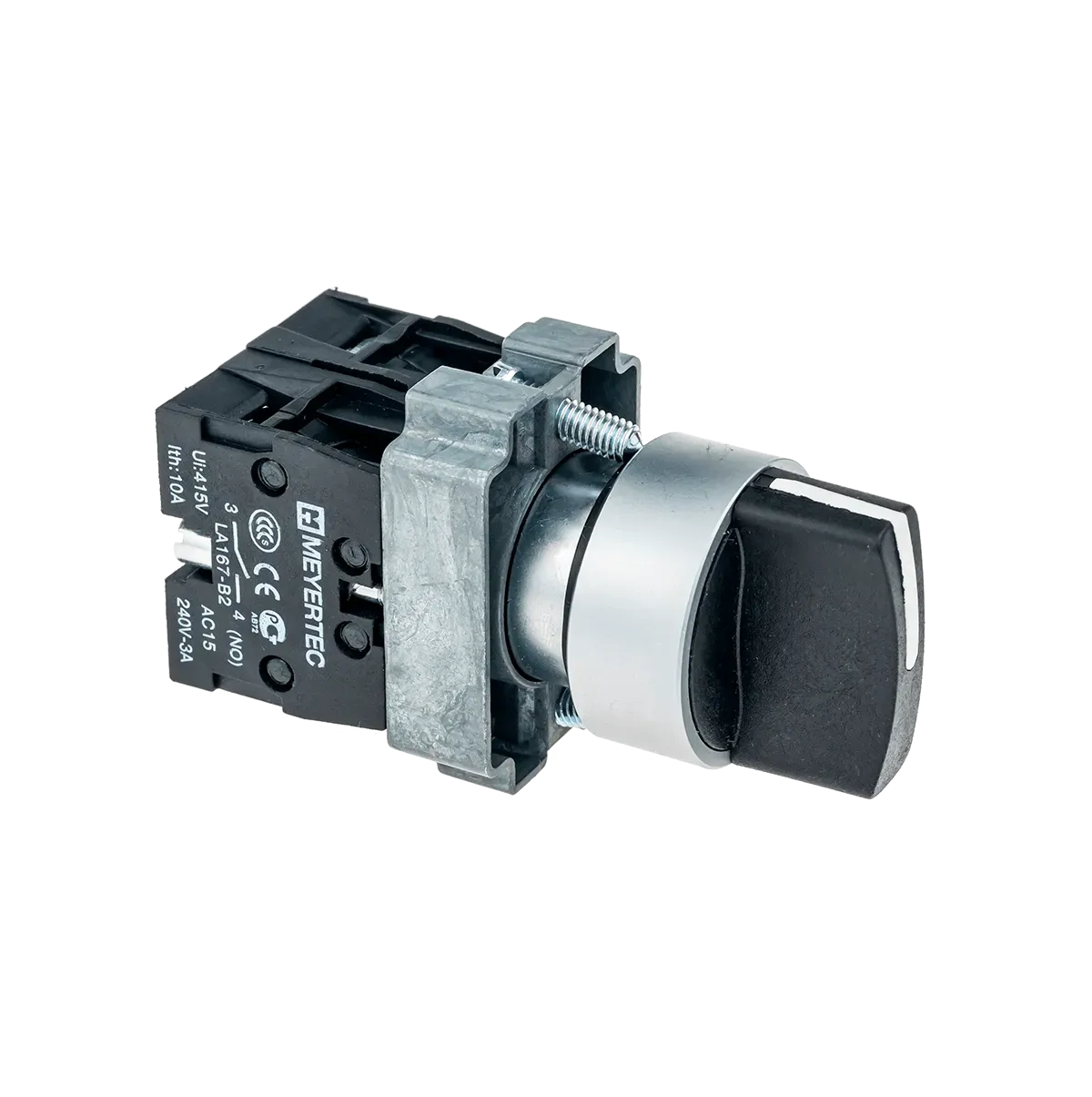 MTB2-BDZ133 MEYERTEC Переключатель, короткая ручка, черный, 3 полож. 2NO, фикс., металл 2 MTB2-BDZ133 MEYERTEC Переключатель, короткая ручка, черный, 3 полож. 2NO, фикс., металл — изображение 2