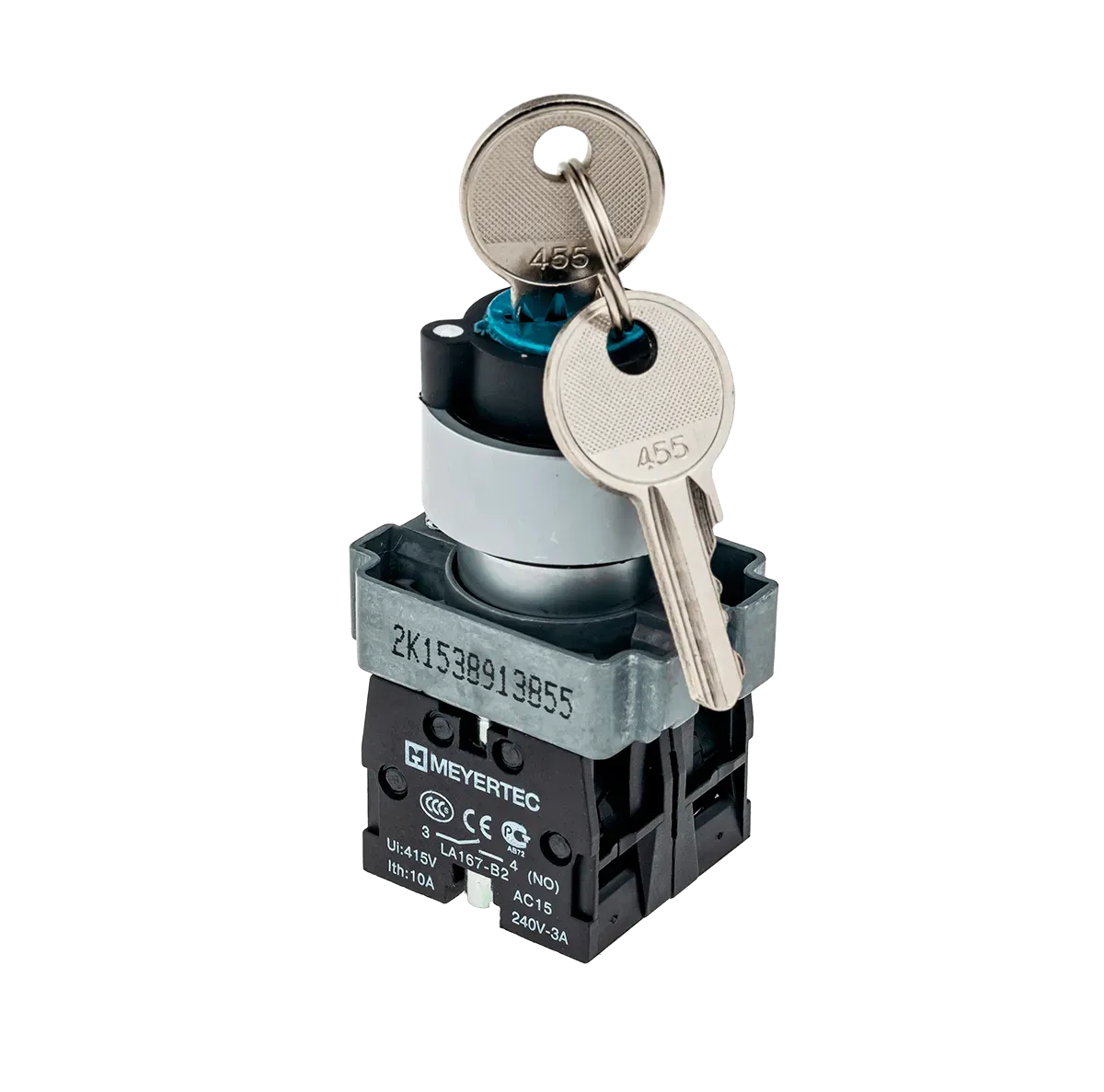 MTB2-BGZ133 MEYERTEC Переключатель с ключом, черный, 3 полож. 2NO, фикс., 1 выемки, металл 1 MTB2-BGZ133