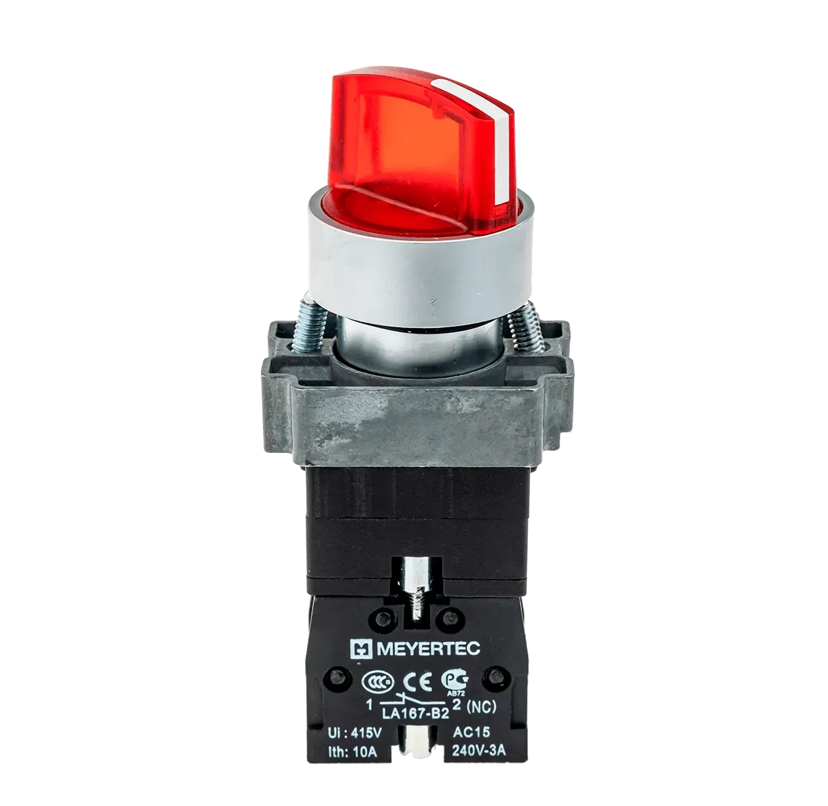MTB2-BK2463 MEYERTEC Переключатель с LED подсветкой, 220V AC/DC, красный, 2 полож. 1NC, фикс., металл 2 MTB2-BK2463 MEYERTEC Переключатель с LED подсветкой, 220V AC/DC, красный, 2 полож. 1NC, фикс., металл — изображение 2
