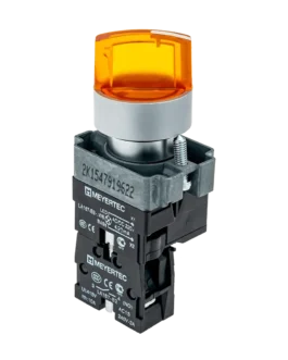 MTB2-BK3561 MEYERTEC Переключатель с LED подсветкой, 24V AC/DC , желтый, 3 полож. 1NO, фикс., металл