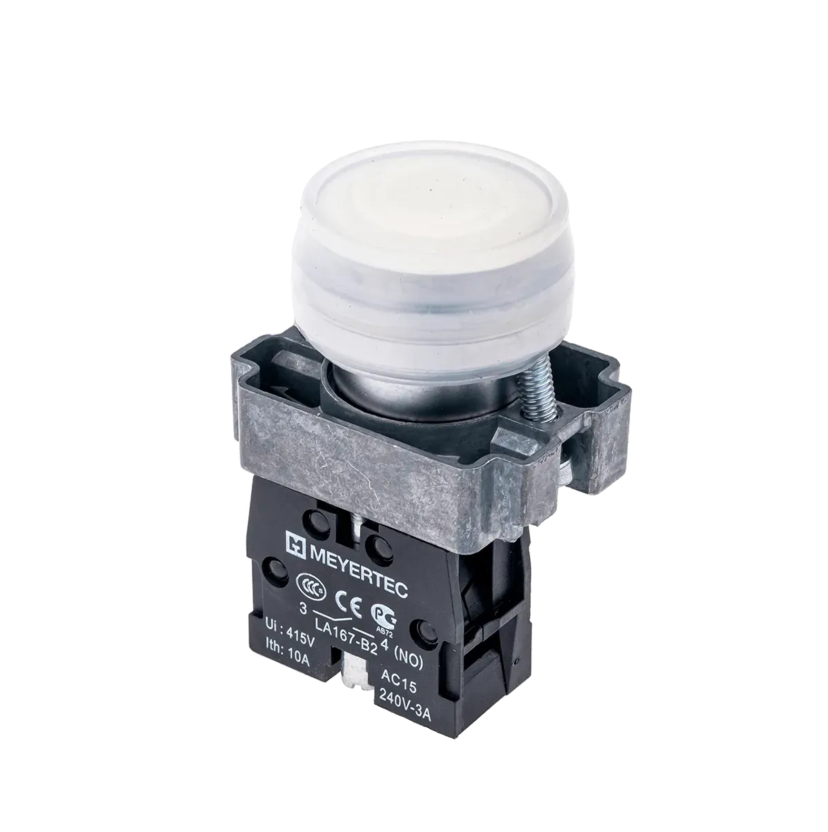 MTB2-BPZ111 MEYERTEC Кнопка в кожухе, белая, 1NO, металл 1 MTB2-BPZ111
