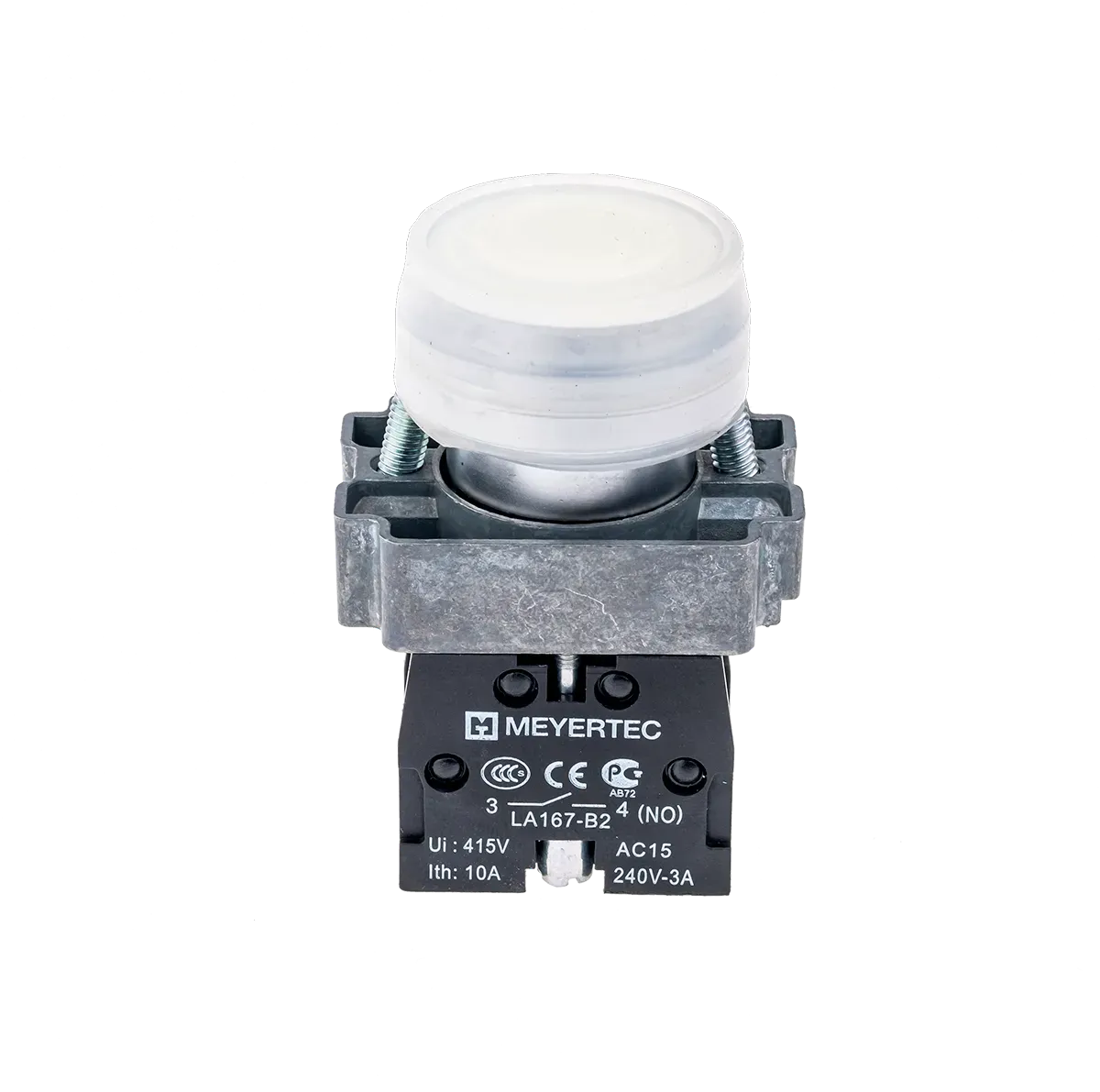 MTB2-BPZ111 MEYERTEC Кнопка в кожухе, белая, 1NO, металл 2 MTB2-BPZ111 MEYERTEC Кнопка в кожухе, белая, 1NO, металл — изображение 2