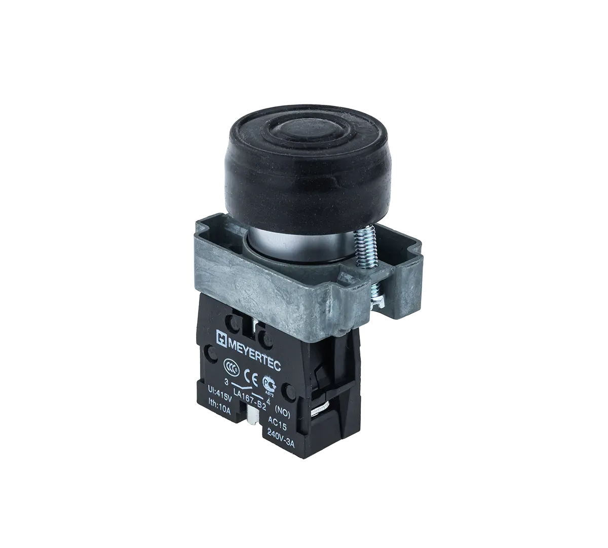 MTB2-BPZ112 MEYERTEC Кнопка в кожухе, черная, 1NO, металл 1 MTB2-BPZ112