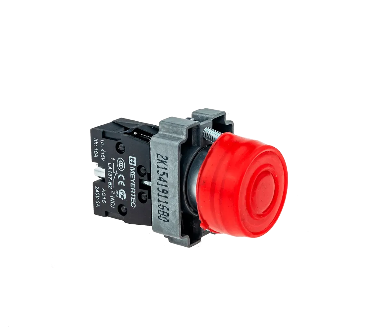 MTB2-BPZ124 MEYERTEC Кнопка в кожухе, красная, 1NC, металл 1 MTB2-BPZ124