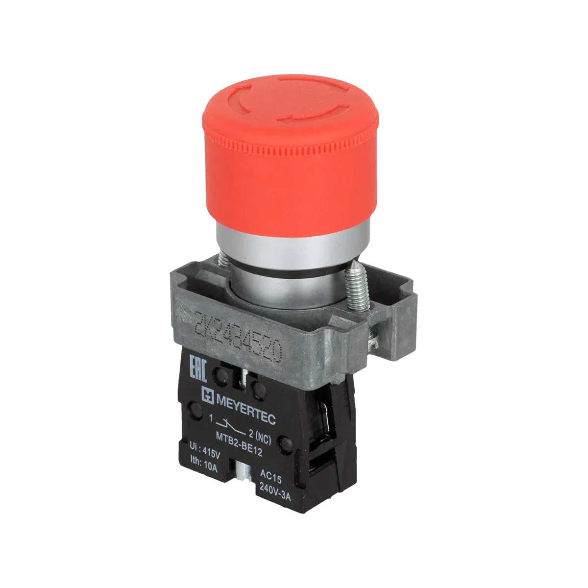 MTB2-BSZ1244 MEYERTEC Кнопка грибовидная возврат поворотом, 1NC, красный, Ø30 мм, металл 1 MTB2-BSZ1244