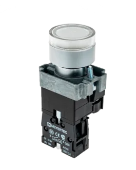 MTB2-BW3161 MEYERTEC Кнопка с LED подсветкой, белая, 24V AC/DC, 1NO, IP65, металл