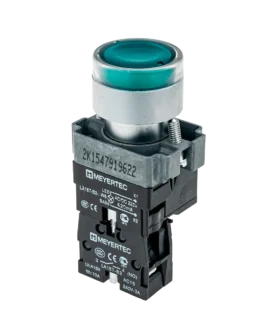 MTB2-BW3361 MEYERTEC Кнопка с LED подсветкой, зеленая, 24V AC/DC, 1NO, IP65, металл