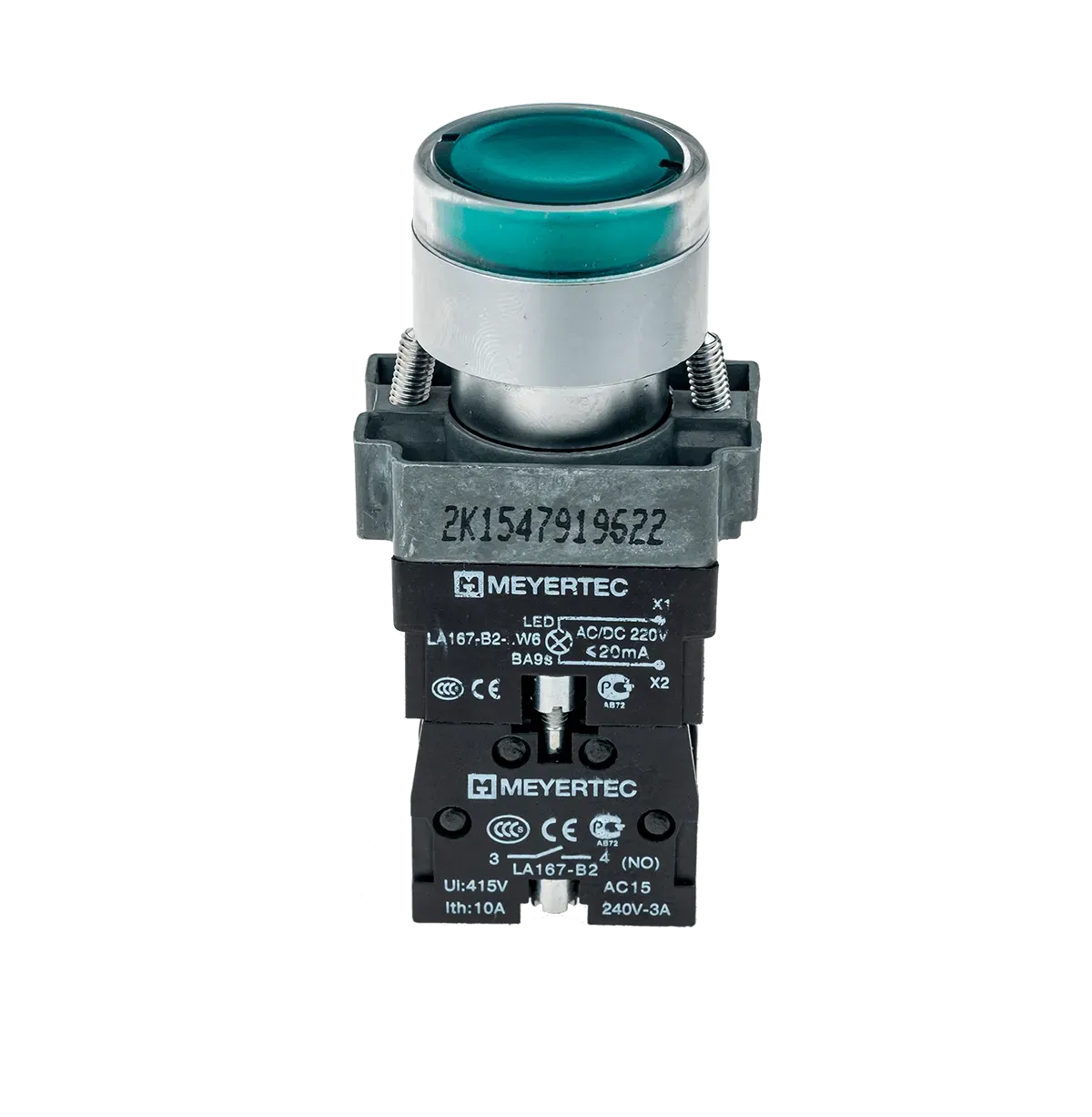 MTB2-BW3363 MEYERTEC Кнопка с LED подсветкой, зеленая, 220V AC/DC, 1NO, IP65, металл 2 MTB2-BW3363 MEYERTEC Кнопка с LED подсветкой, зеленая, 220V AC/DC, 1NO, IP65, металл — изображение 2