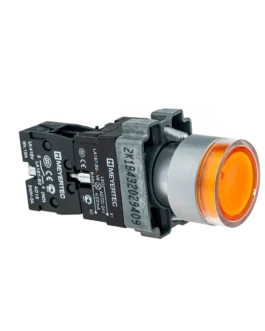 MTB2-BW3561 MEYERTEC Кнопка с LED подсветкой, желтая, 24V AC/DC, 1NO, IP65, металл
