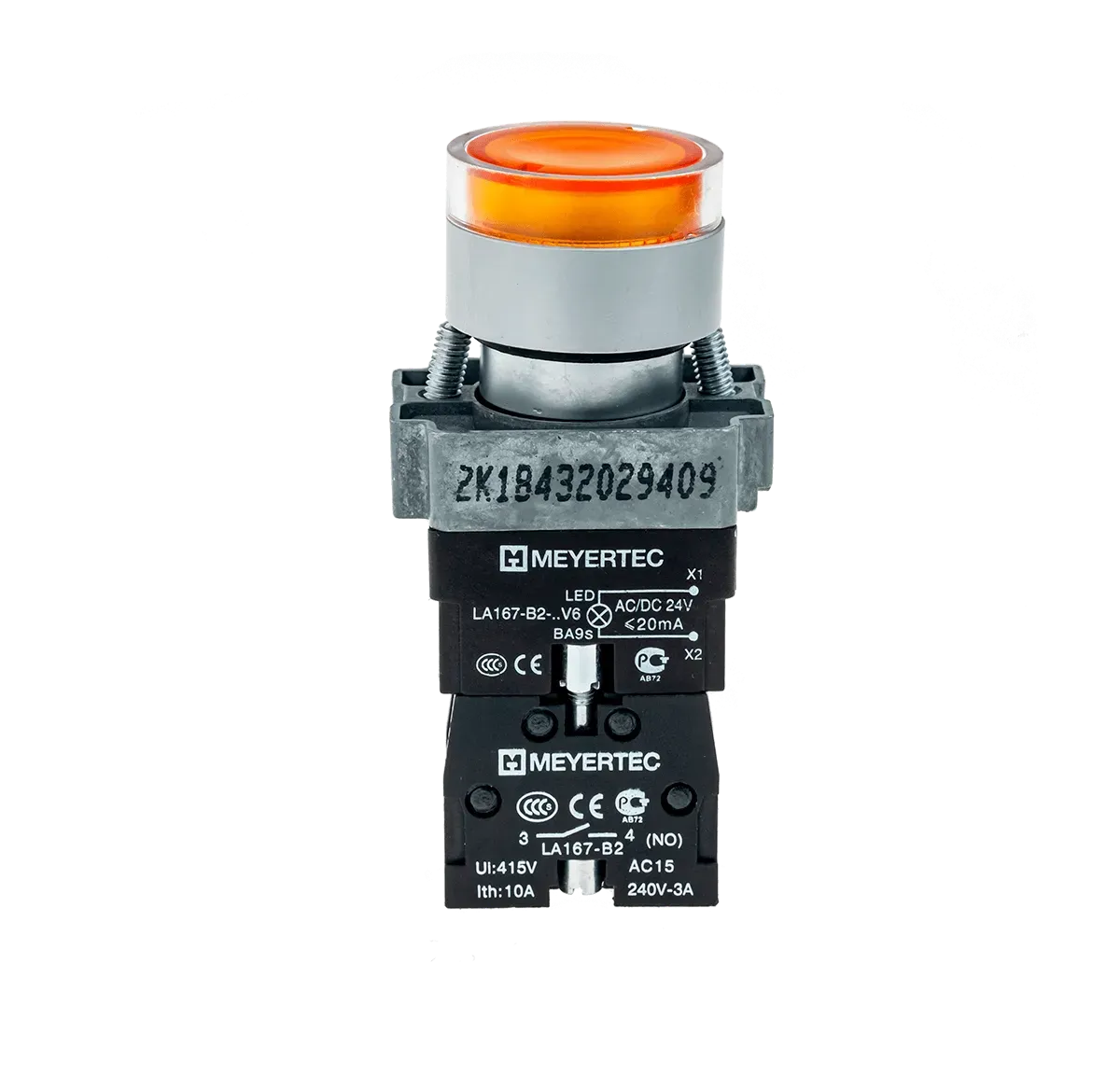 MTB2-BW3563 MEYERTEC Кнопка с LED подсветкой, желтая, 220V AC/DC, 1NO, IP65, металл 3 MTB2-BW3563 MEYERTEC Кнопка с LED подсветкой, желтая, 220V AC/DC, 1NO, IP65, металл — изображение 3