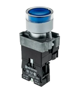 MTB2-BW3661 MEYERTEC Кнопка с LED подсветкой, синяя, 24V AC/DC, 1NO, IP65, металл