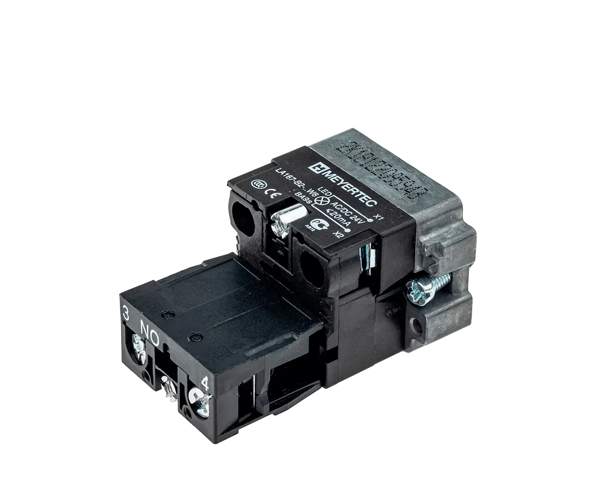 MTB2-BW613 MEYERTEC Основание с модулем подсветки, 1NO блок-контакт, зеленый, 24V AC/DC, металл 1 MTB2-BW613
