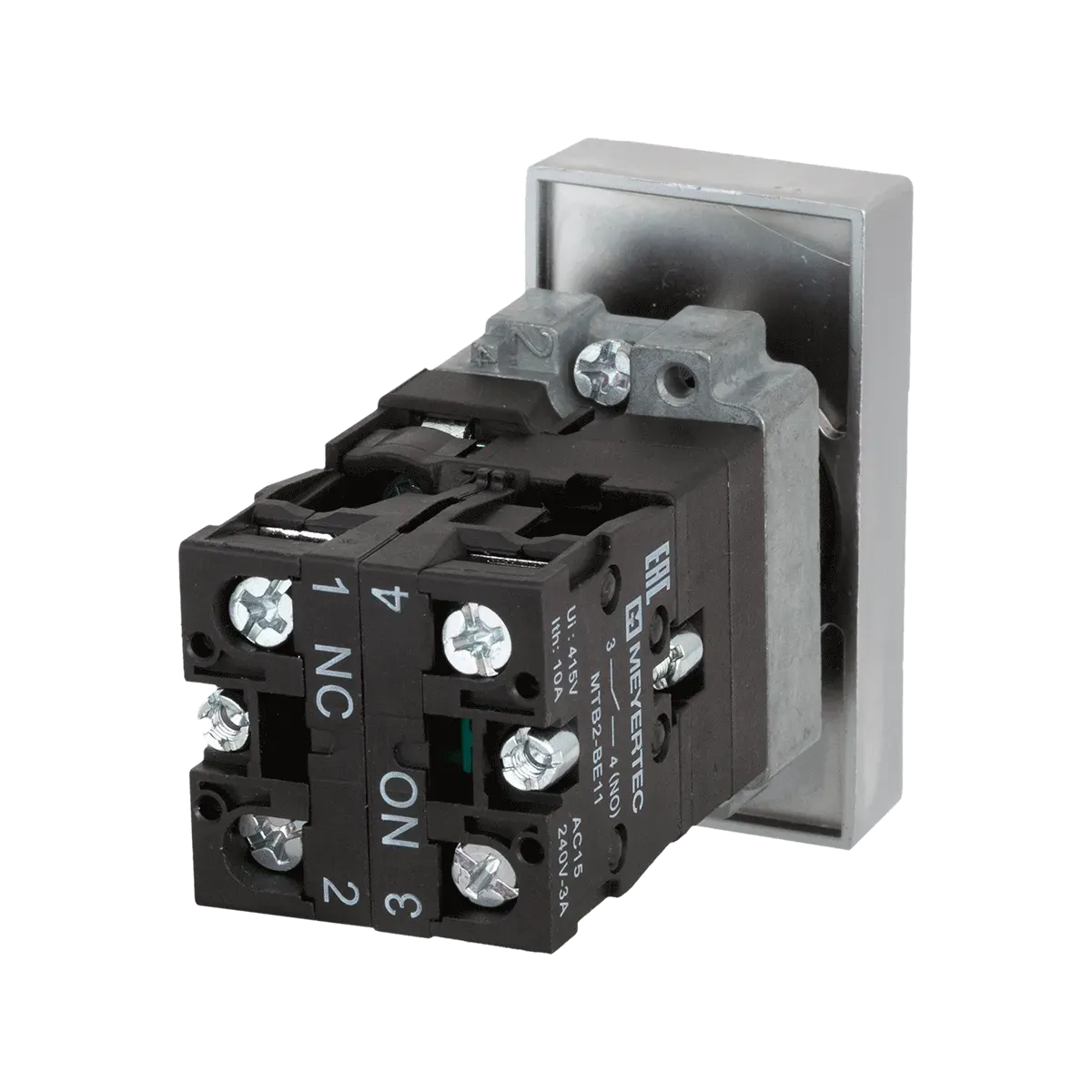 MTB2-BW8463 MEYERTEC Кнопка двойная с LED подсветкой, 220V AC/DC, красный/зеленый,1NO+1NC, выступающий толкатель, металл 3 MTB2-BW8463 MEYERTEC Кнопка двойная с LED подсветкой, 220V AC/DC, красный/зеленый,1NO+1NC, выступающий толкатель, металл — изображение 3