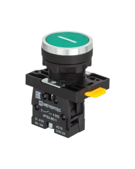MTB2-EA31521 MEYERTEC Кнопка плоская зеленая, маркировка «I», 1NO, IP54, пластик
