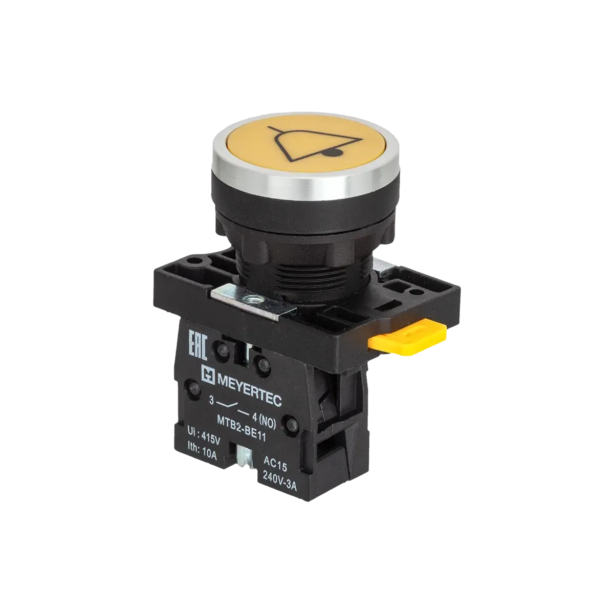 MTB2-EA52711 MEYERTEC Кнопка плоская желтая, маркировка "ЗВОНОК", 1NO, IP54, пластик 1 MTB2-EA52711