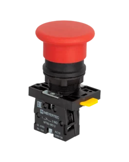 MTB2-EC42 MEYERTEC Кнопка грибовидная красная, 40 мм, пружиный возврат, 1NС, IP54, пластик