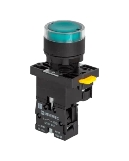 MTB2-EW33613 MEYERTEC Кнопка зеленая с подсветкой, 1NO, 220V AC/DC, IP54, пластик