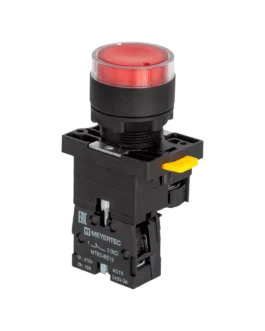 MTB2-EW34623 MEYERTEC Кнопка красная с подсветкой, 1NС, 220V AC/DC, IP54, пластик