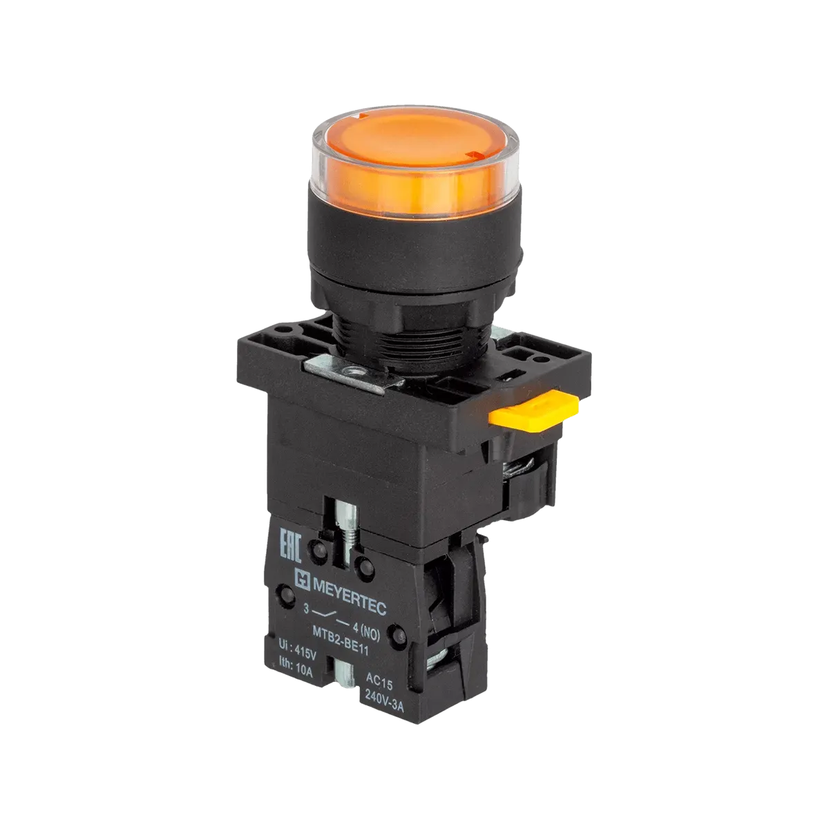 MTB2-EW35611 MEYERTEC Кнопка желтая с подсветкой, 1NO, 24V AC/DC, IP54, пластик 1 MTB2-EW35611