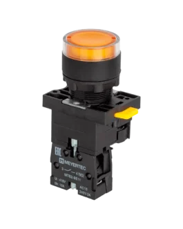 MTB2-EW35613 MEYERTEC Кнопка желтая с подсветкой, 1NO, 220V AC/DC, IP54, пластик