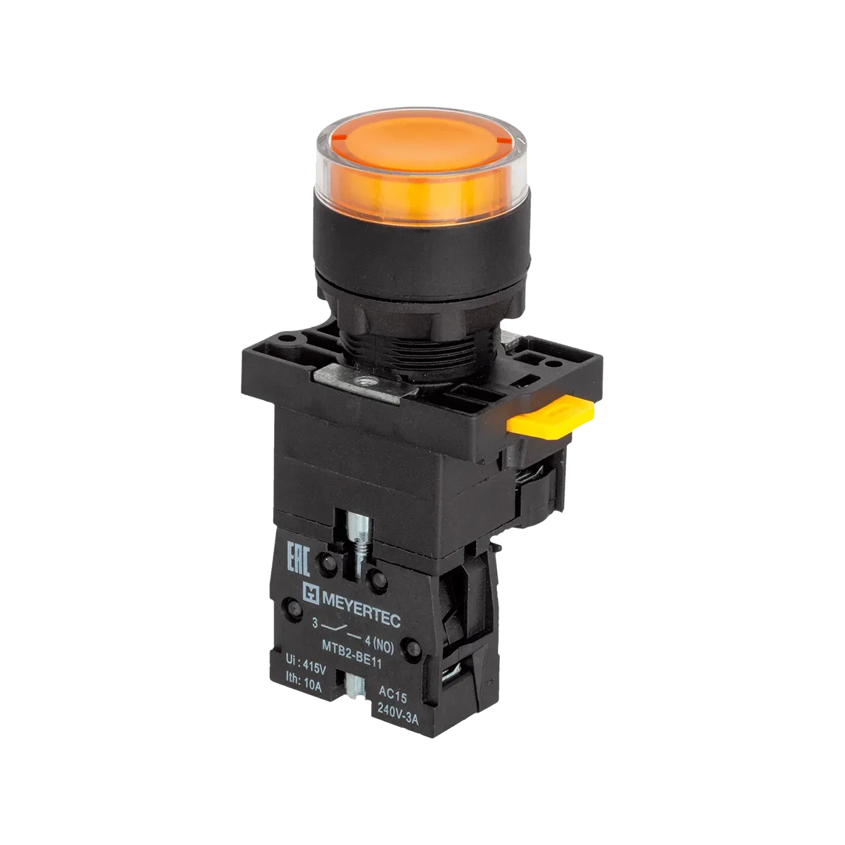 MTB2-EW35613 MEYERTEC Кнопка желтая с подсветкой, 1NO, 220V AC/DC, IP54, пластик 1 MTB2-EW35613