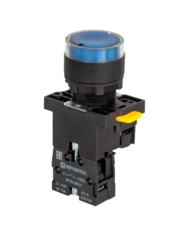 MTB2-EW36613 MEYERTEC Кнопка синяя с подсветкой, 1NO, 220V AC/DC, IP54, пластик