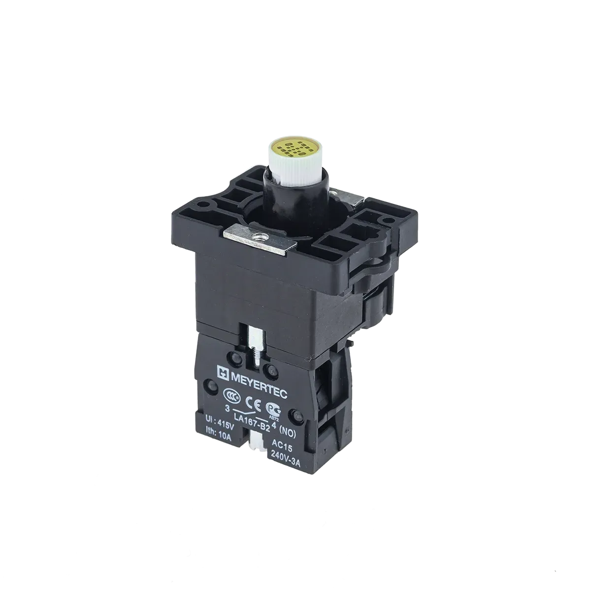MTB2-EW615 MEYERTEC Основание с модулем подсветки, 1NO блок-контакт, желтый, 24V AC/DC, пластик 1 MTB2-EW615