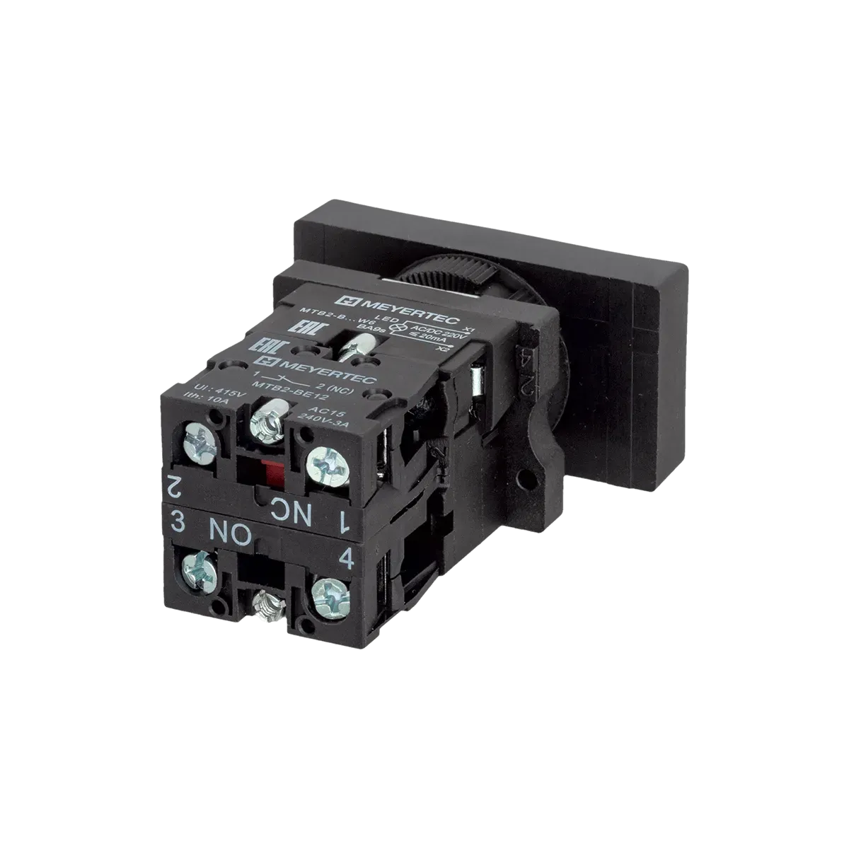 MTB2-EW8363 MEYERTEC Кнопка двойная плоская с подсветкой, красная/зеленая, маркировка "I+O", 1NO+1NC, 220V AC/DC, IP40, пластик 4 MTB2-EW8363 MEYERTEC Кнопка двойная плоская с подсветкой, красная/зеленая, маркировка "I+O", 1NO+1NC, 220V AC/DC, IP40, пластик — изображение 4