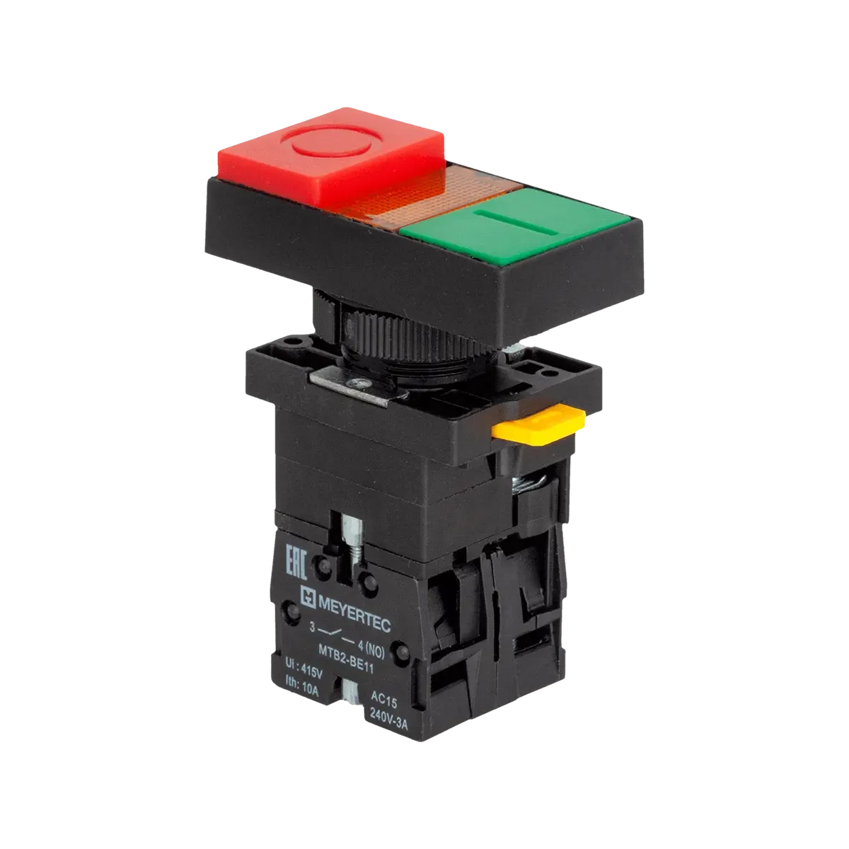 MTB2-EW8461 MEYERTEC Кнопка двойная выступающая с подсветкой, красная/зеленая, маркировка "I+O", 1NO+1NC, 24V AC/DC, IP40, пластик 1 MTB2-EW8461
