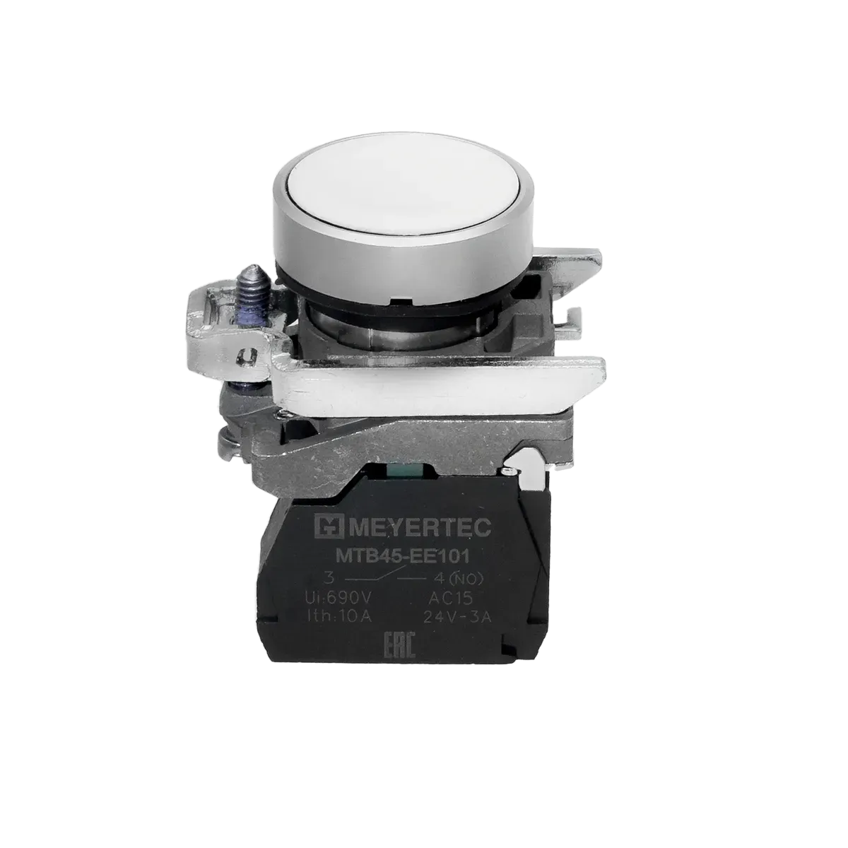 MTB4-BA11 MEYERTEC Кнопка плоская белая, 1NO, IP65, металл 2 MTB4-BA11 MEYERTEC Кнопка плоская белая, 1NO, IP65, металл — изображение 2