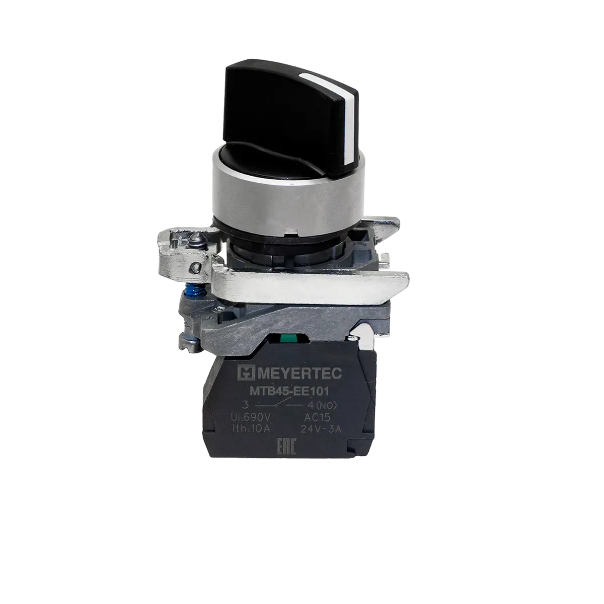 MTB4-BD41 MEYERTEC Переключатель на 2 положения с возвратом, короткая ручка, 1NO, IP65, металл 2 MTB4-BD41 MEYERTEC Переключатель на 2 положения с возвратом, короткая ручка, 1NO, IP65, металл — изображение 2