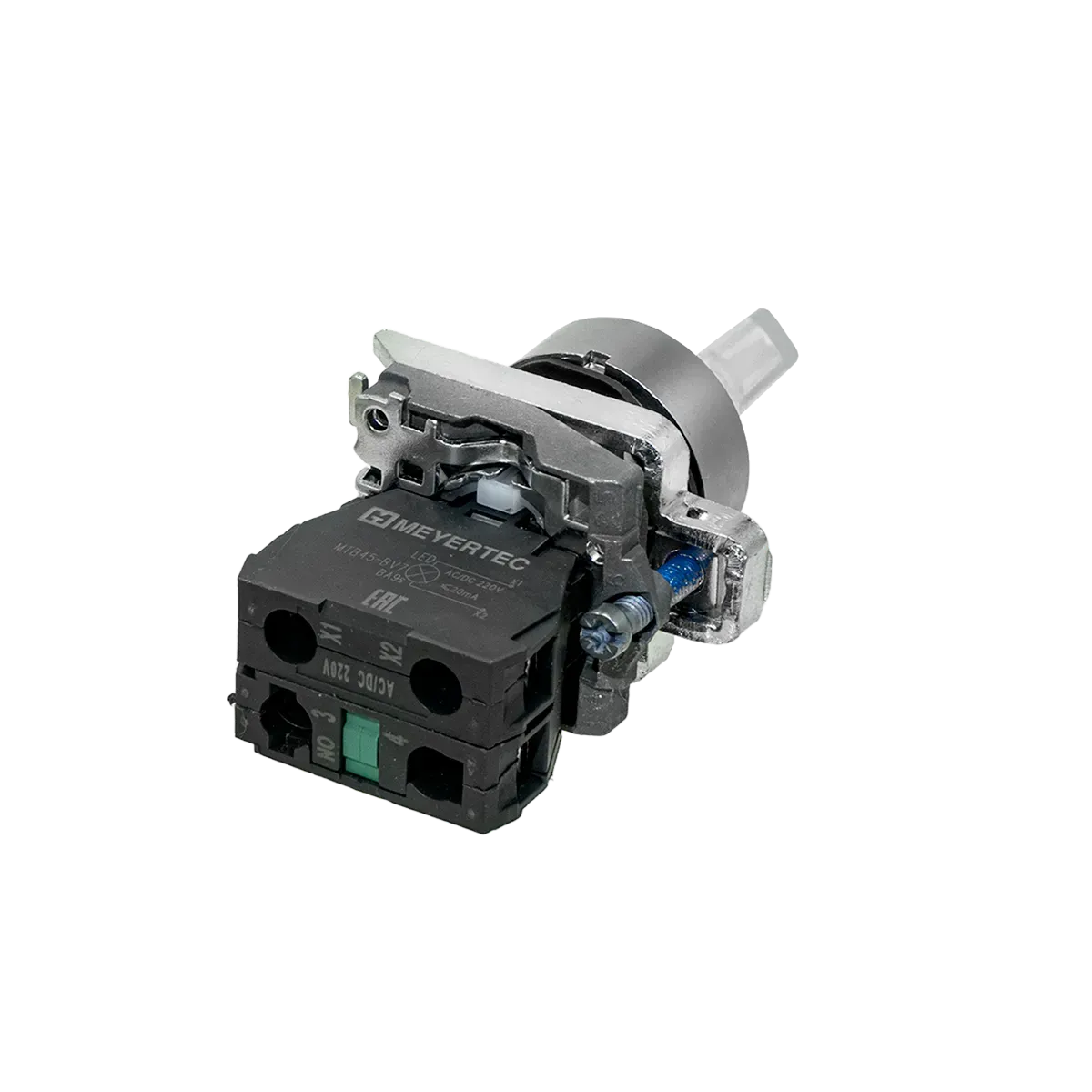 MTB4-BK21713 MEYERTEC Переключатель на 2 положения с фиксацией и подсветкой, белый, 1NO, 220V AC/DC, IP65, металл 4 MTB4-BK21713 MEYERTEC Переключатель на 2 положения с фиксацией и подсветкой, белый, 1NO, 220V AC/DC, IP65, металл — изображение 4