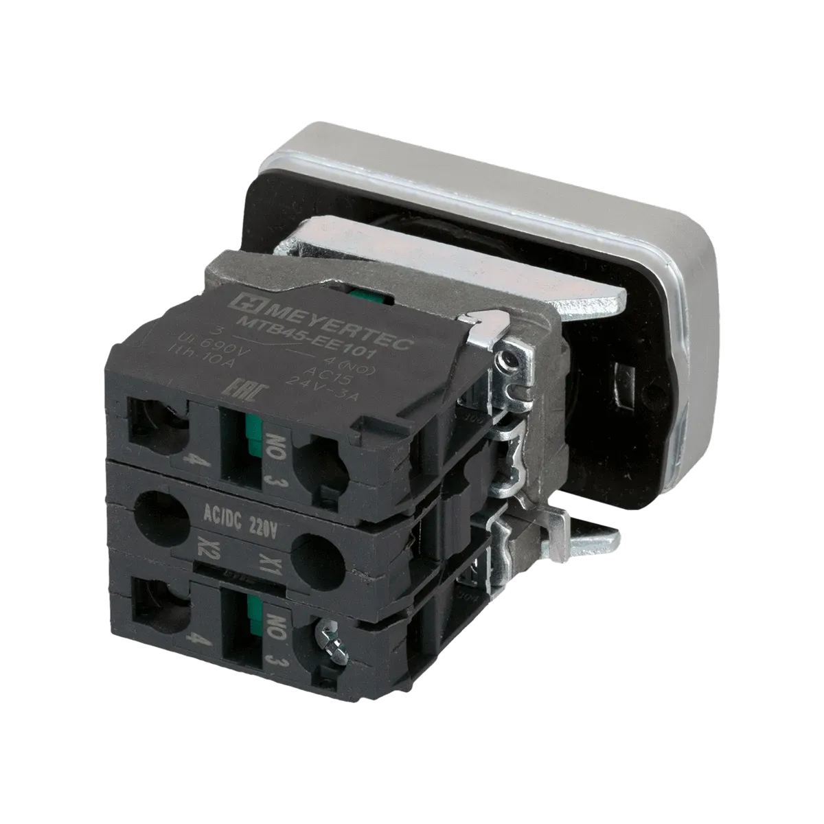 MTB4-BW28117 MEYERTEC Кнопка двойная плоская с подсветкой, черная/белая, маркировка "стрелки вверх-вниз", 2NO, 220V AC/DC, IP65, металл 3 MTB4-BW28117 MEYERTEC Кнопка двойная плоская с подсветкой, черная/белая, маркировка "стрелки вверх-вниз", 2NO, 220V AC/DC, IP65, металл — изображение 3