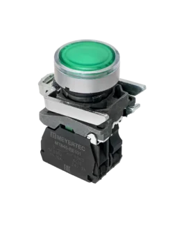 MTB4-BW33711 MEYERTEC Кнопка зеленая с подсветкой, 1NO, 24V AC/DC, IP65, металл