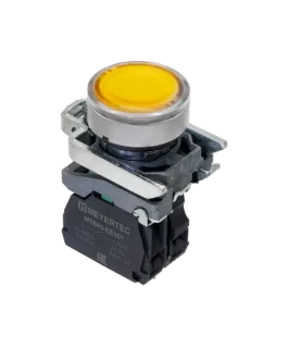 MTB4-BW35711 MEYERTEC Кнопка желтая с подсветкой, 1NO, 24V AC/DC, IP65, металл