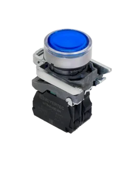 MTB4-BW36713 MEYERTEC Кнопка синяя с подсветкой, 1NO, 220V AC/DC, IP65, металл