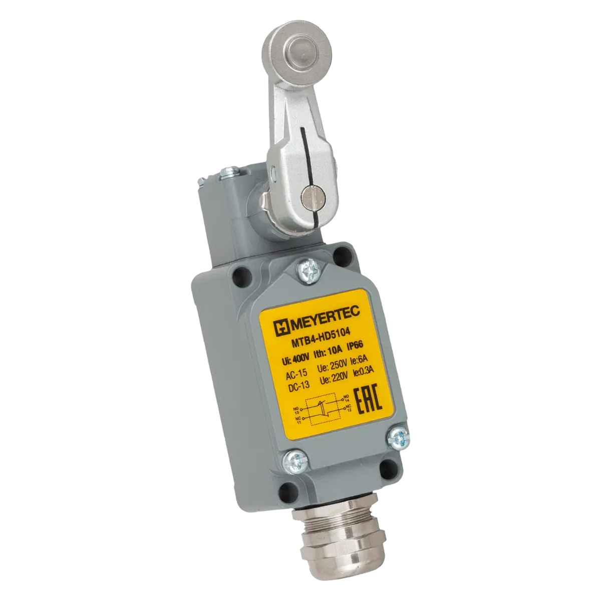 MTB4-HD5104 MEYERTEC Выключатель концевой, IP66, ролик стальной поворотный 1 MTB4-HD5104