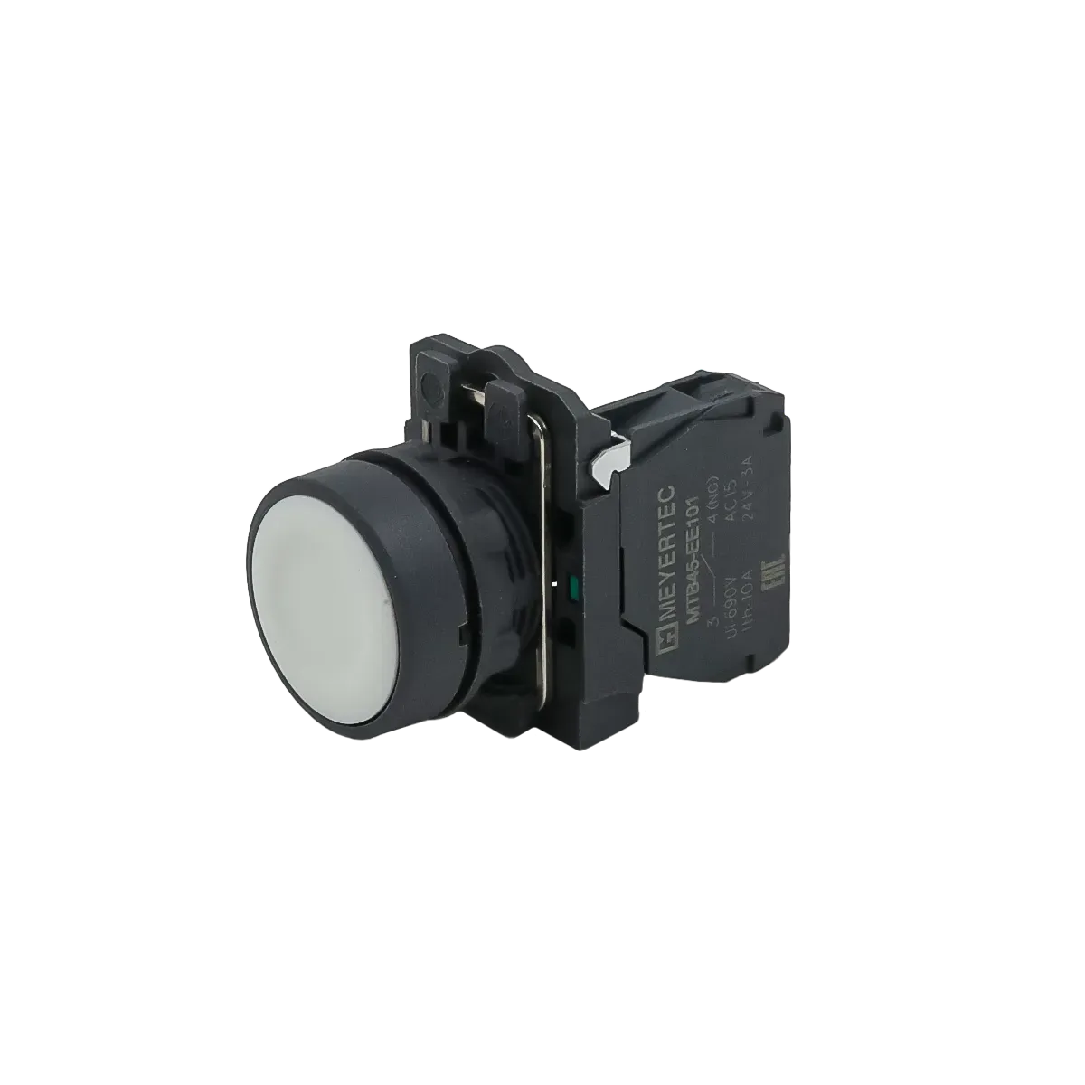 MTB5-AA11 MEYERTEC Кнопка плоская белая, 1NO, IP65, пластик 2 mtb5-aa11-knopka-upravleniya-belaya-02.webp
