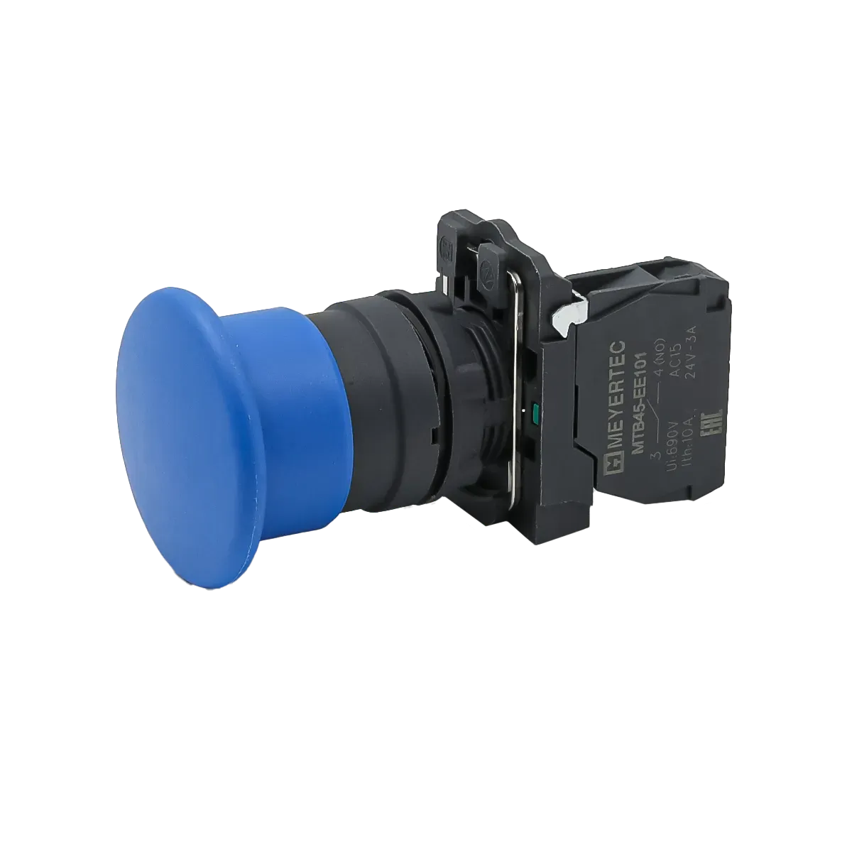 MTB5-AC61 MEYERTEC Кнопка грибовидная синяя, 40 мм, пружиный возврат, 1NO, IP65, пластик 2 mtb5-ac61-knopka-gribok-02.webp