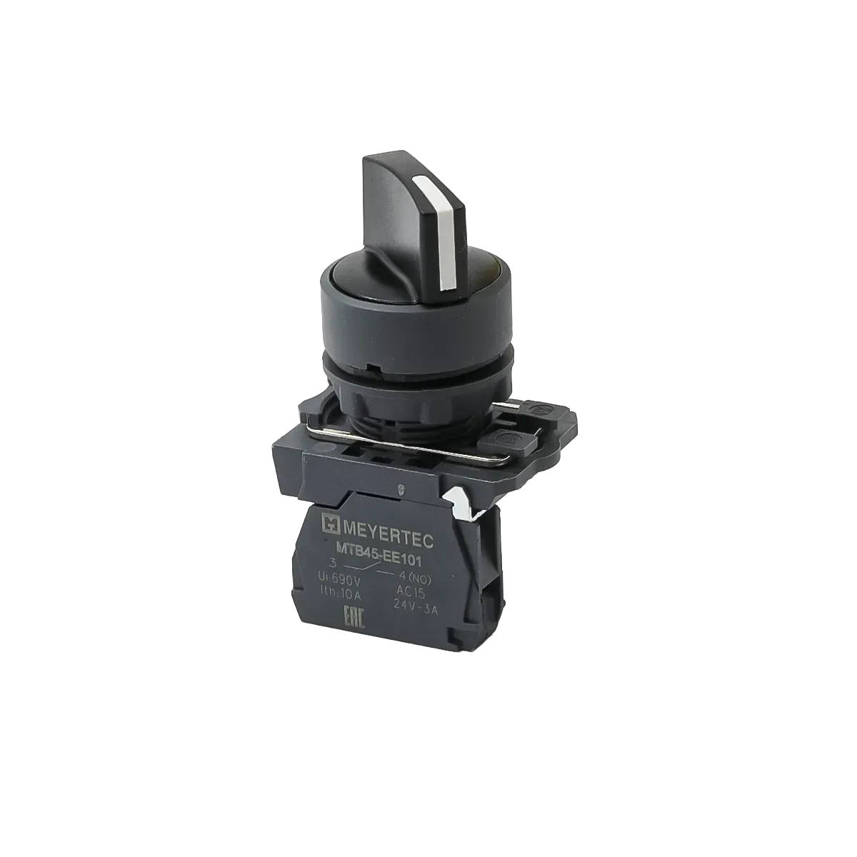 MTB5-AD21 MEYERTEC Переключатель на 2 положения с фиксацией, короткая ручка, 1NO, IP65, пластик 1 mtb5-ad21-pereklyuchatel-01.webp