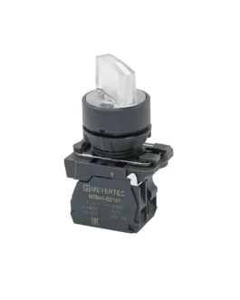 MTB5-AK21711 MEYERTEC Переключатель на 2 положения с фиксацией и подсветкой, белый, 1NO, 24В, IP65, пластик