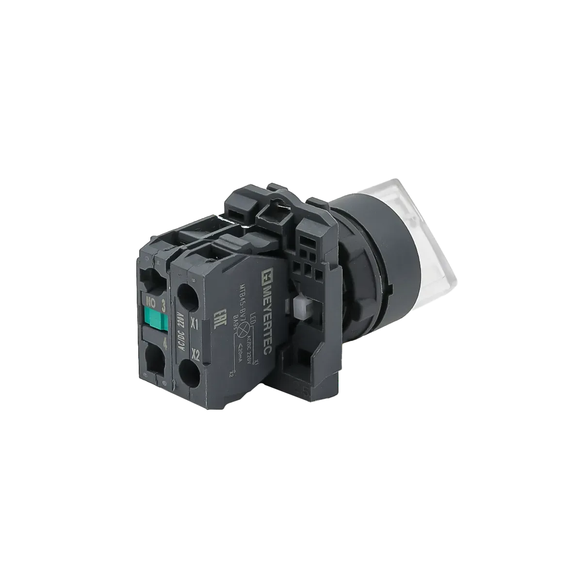 MTB5-AK21713 MEYERTEC Переключатель на 2 положения с фиксацией и подсветкой, белый, 1NO, 220В, IP65, пластик 3 mtb5-ak21713-pereklyuchatel-belyj-03.webp