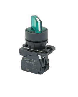 MTB5-AK23711 MEYERTEC Переключатель на 2 положения с фиксацией и подсветкой, зеленый, 1NO, 24В, IP65, пластик